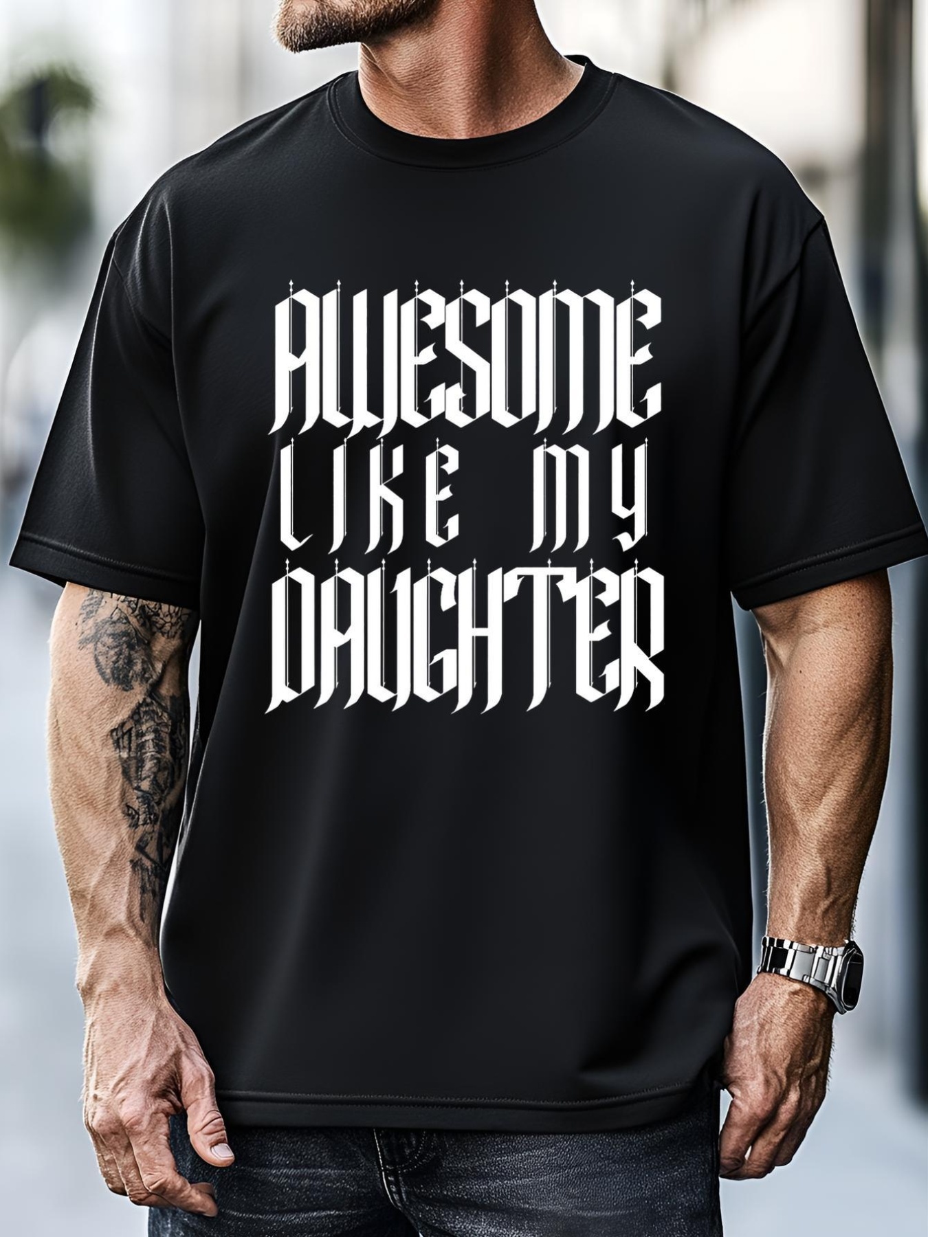 Unisex Awesome Like My Daughter Funny Dad Joke FatherS Day Cute T-Shirt