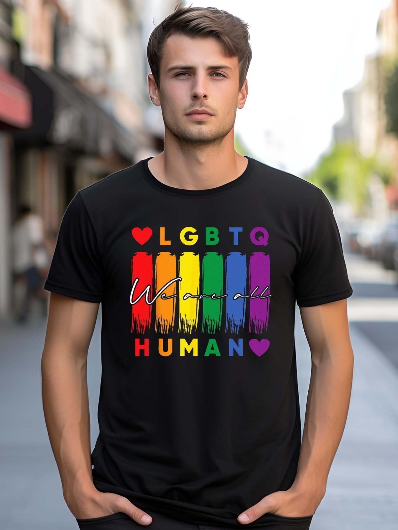 Unisex Human LGBTQ Pride Month Rainbow shirt  Graphic Tee