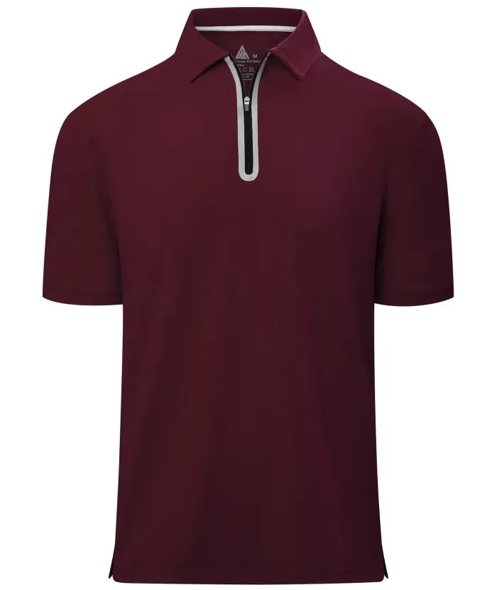 Men's 1/4 Zipper Solid Color Golf Polo Shirt