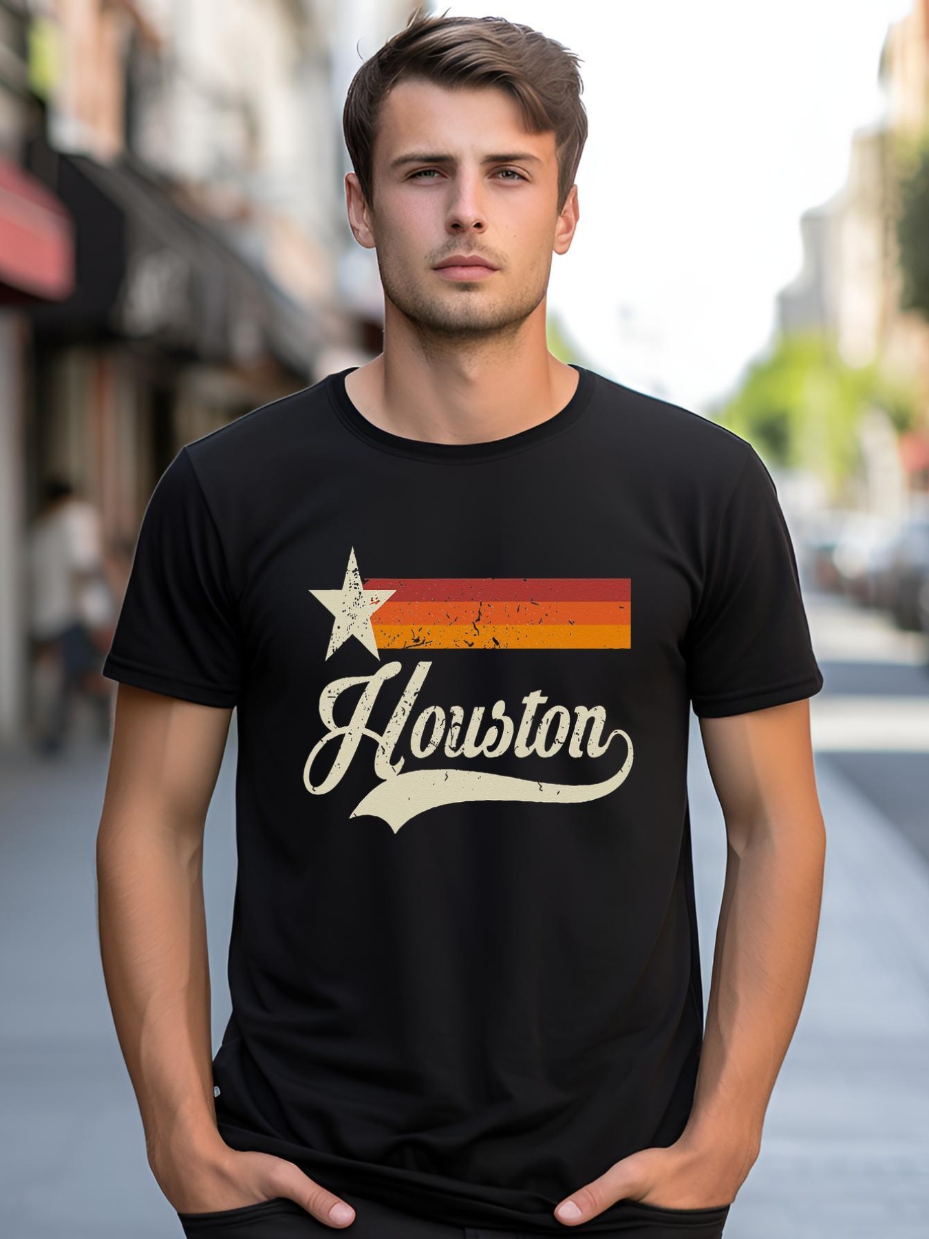 Unisex Vintage Houston Texas Houston Baseball Proud shirt  Graphic Tee