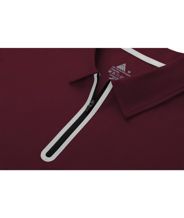 Men's 1/4 Zipper Solid Color Golf Polo Shirt