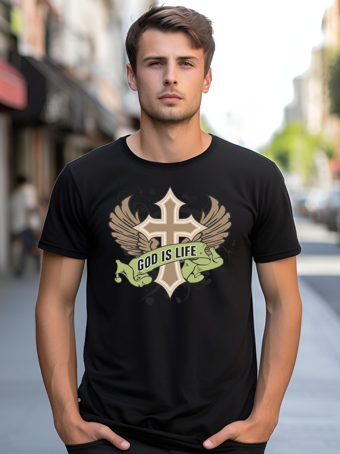 Unisex God is Life shirt  Print Tee t-shirt