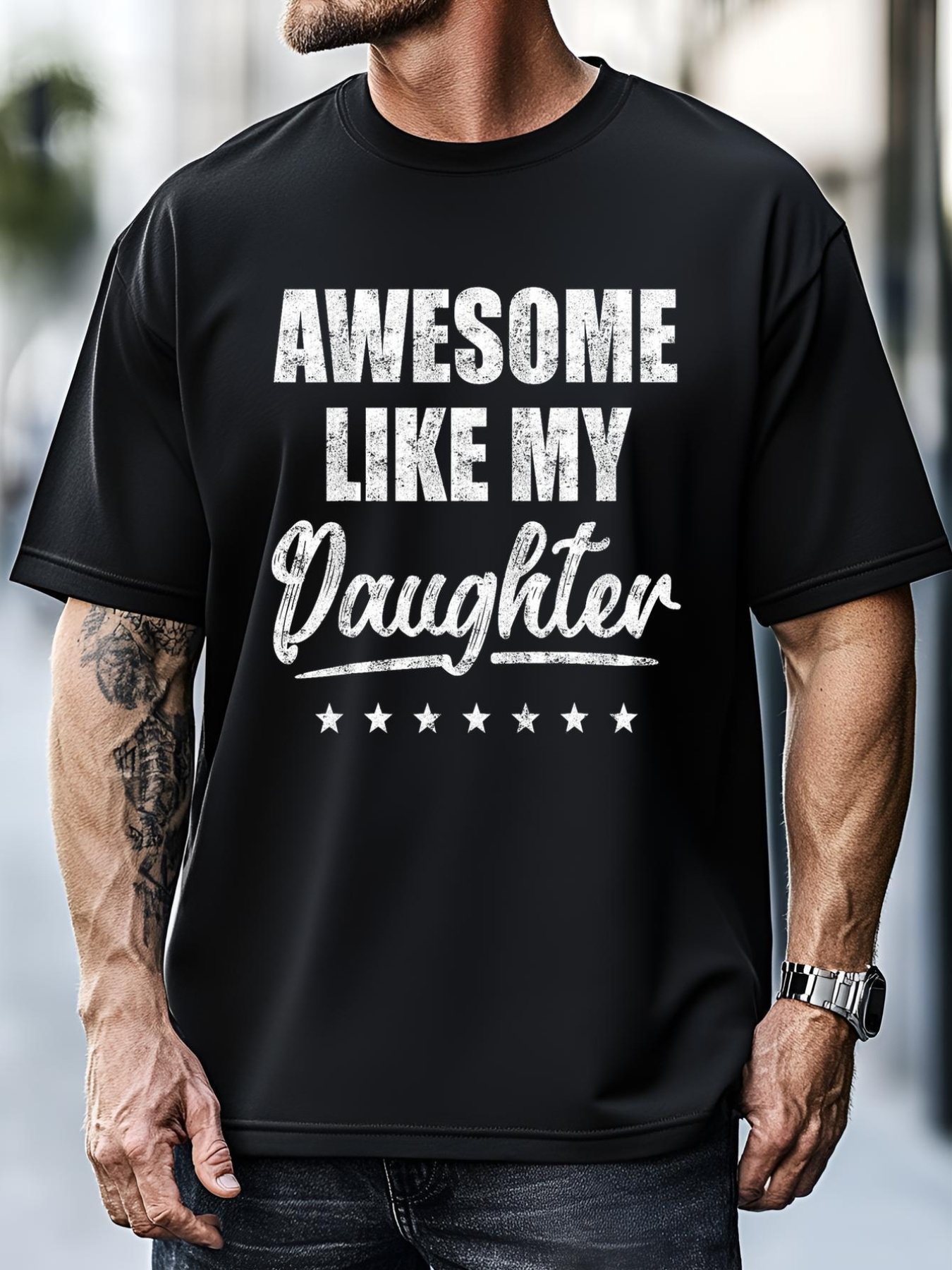 Unisex Awesome Like My Daughter Funny For Fathers Day For Dad T-Shirt