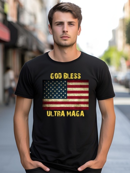 Unisex God Bless Ultra Maga United States Flag shirt  Graphic Tee