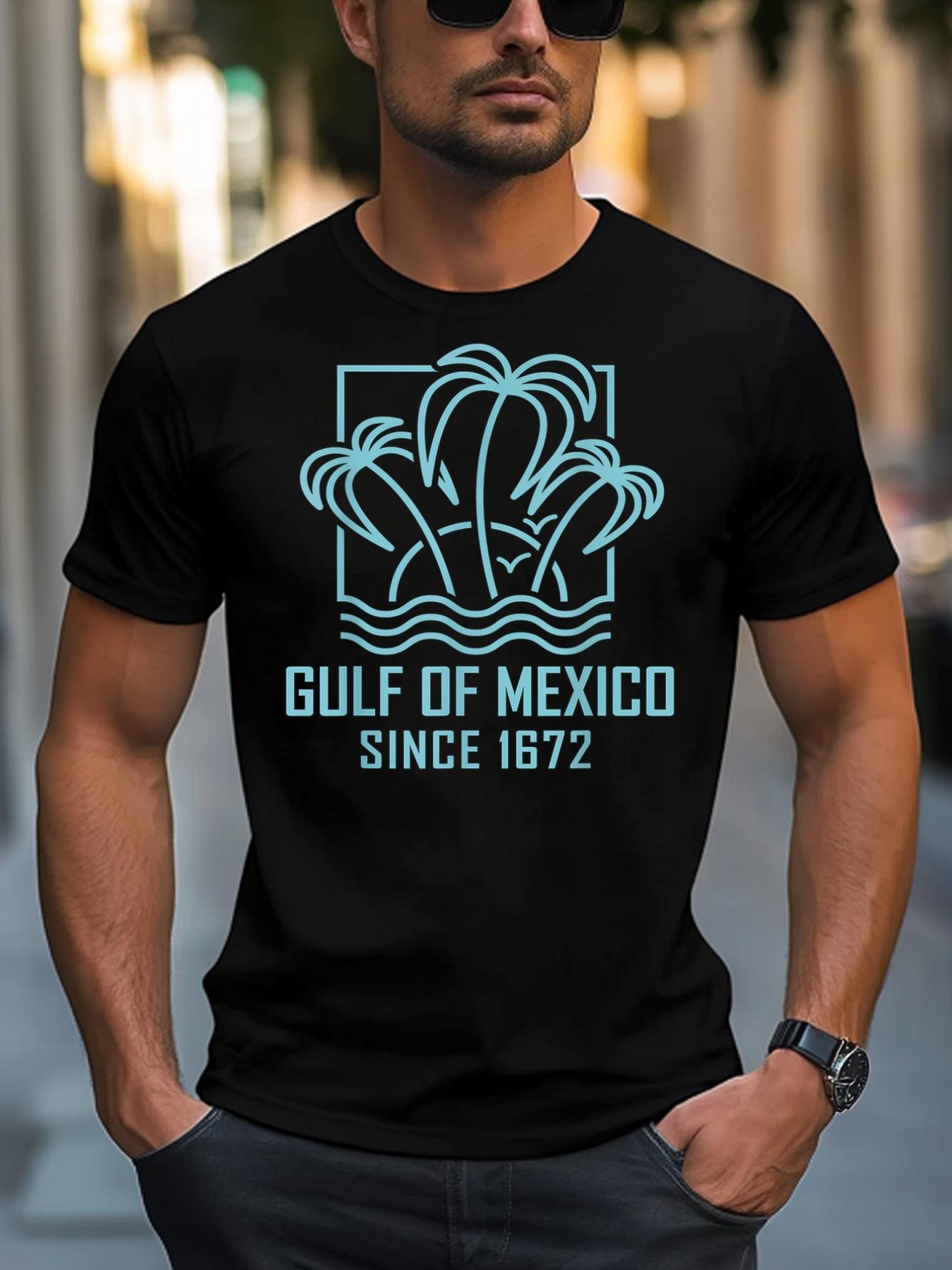 Unisex Gulf Of Mexico Since 1672 Retro Vintage SunsetS Beach T-Shirt
