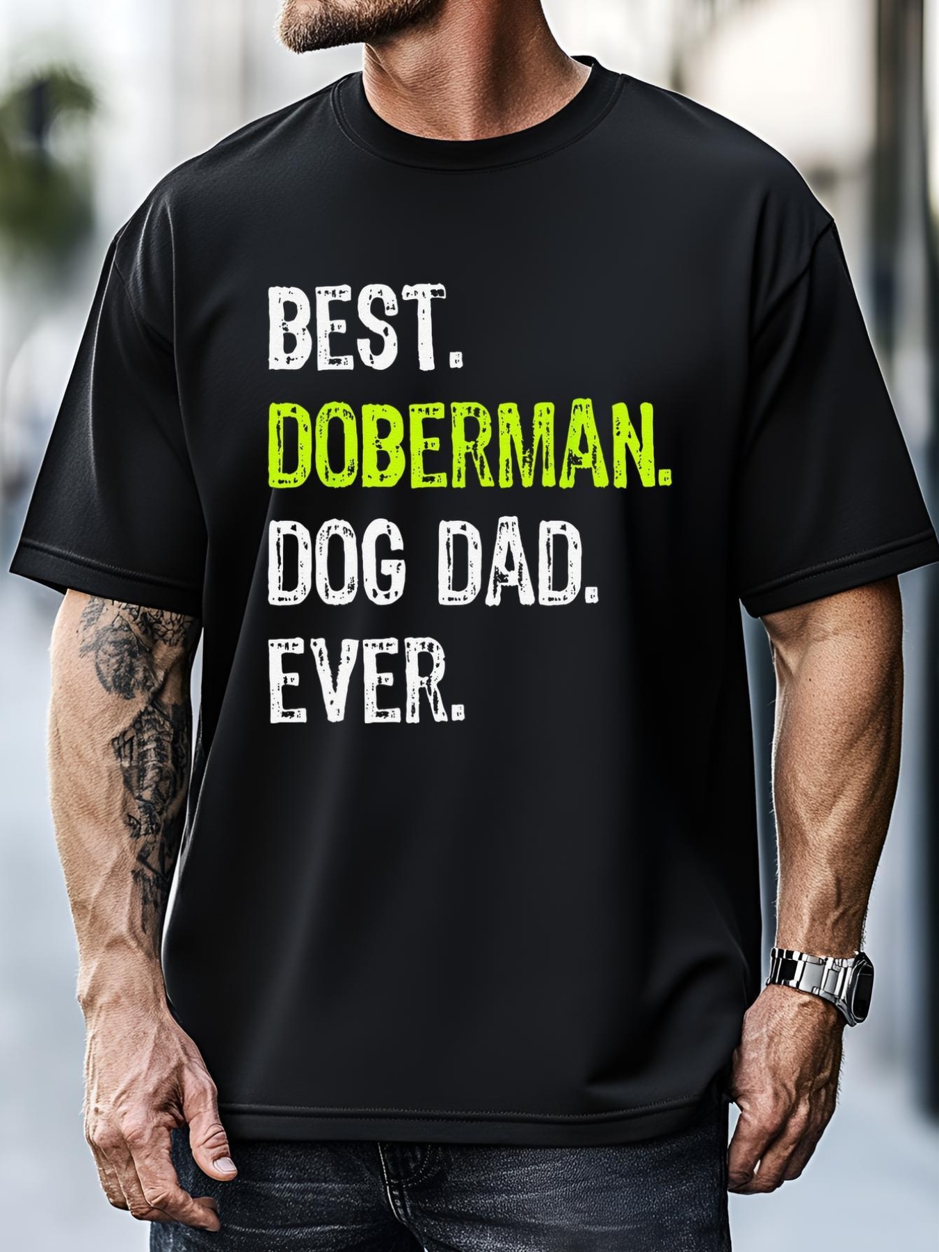 Unisex Doberman Dog Dad Fathers Day Dog Lovers T-Shirt