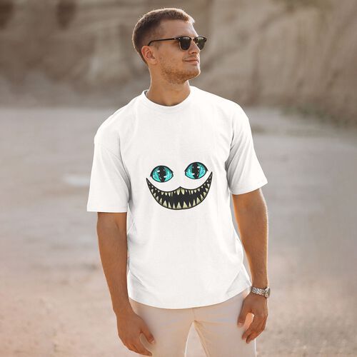 Men's Cheshire Cat Smile 100% Cotton T-Shirt-pod4team