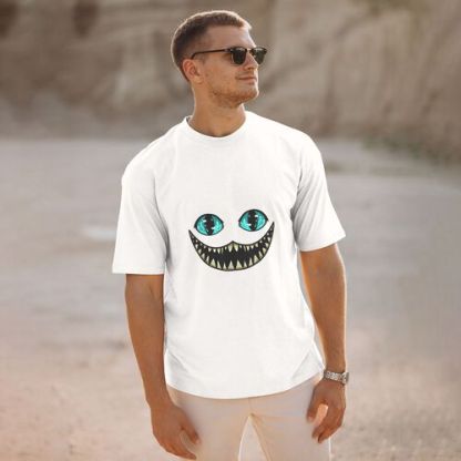 Men's Cheshire Cat Smile 100% Cotton T-Shirt-pod4team