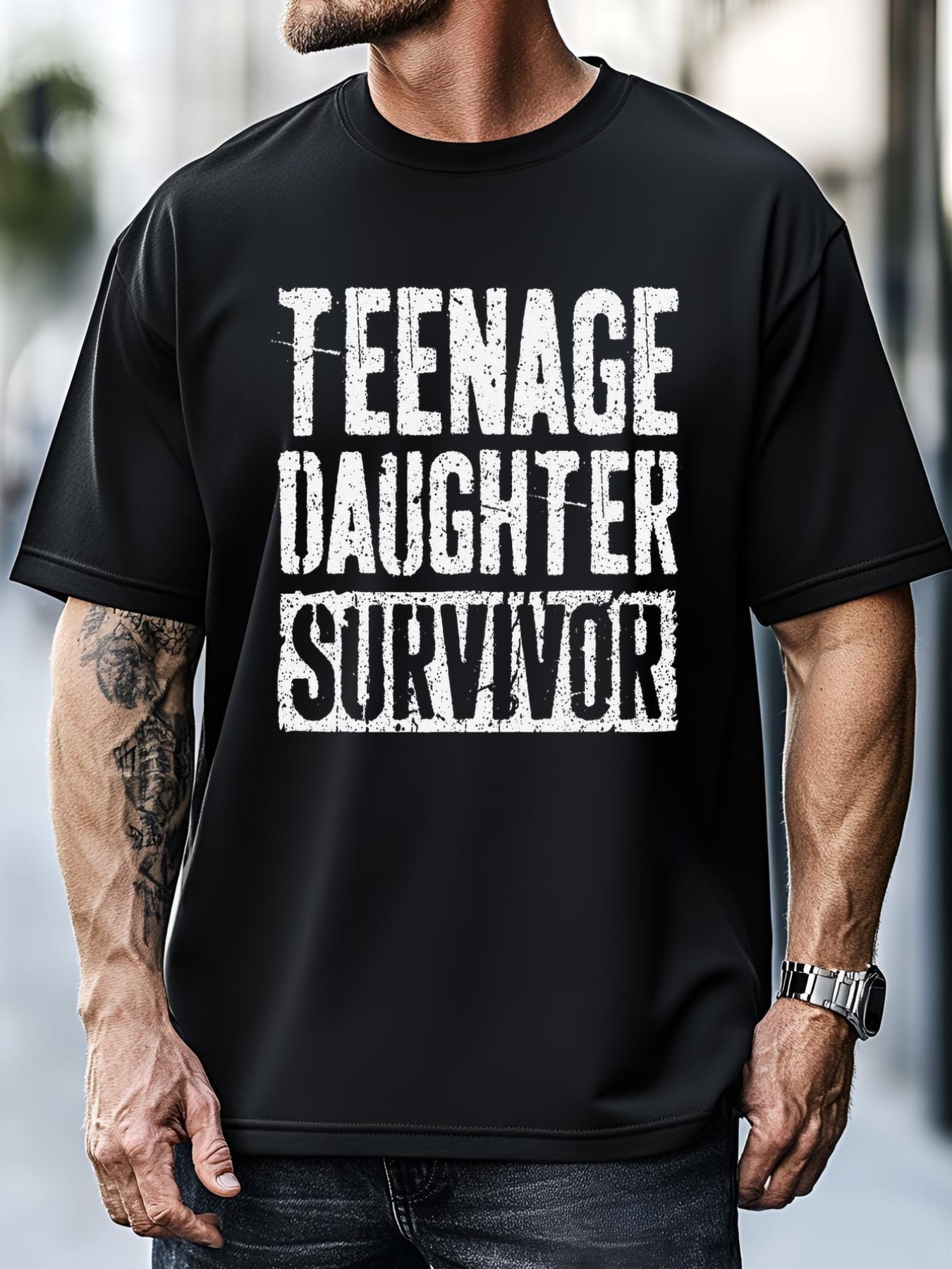 Unisex Teenage Daughter Survivor Fathers Day Gift T-Shirt