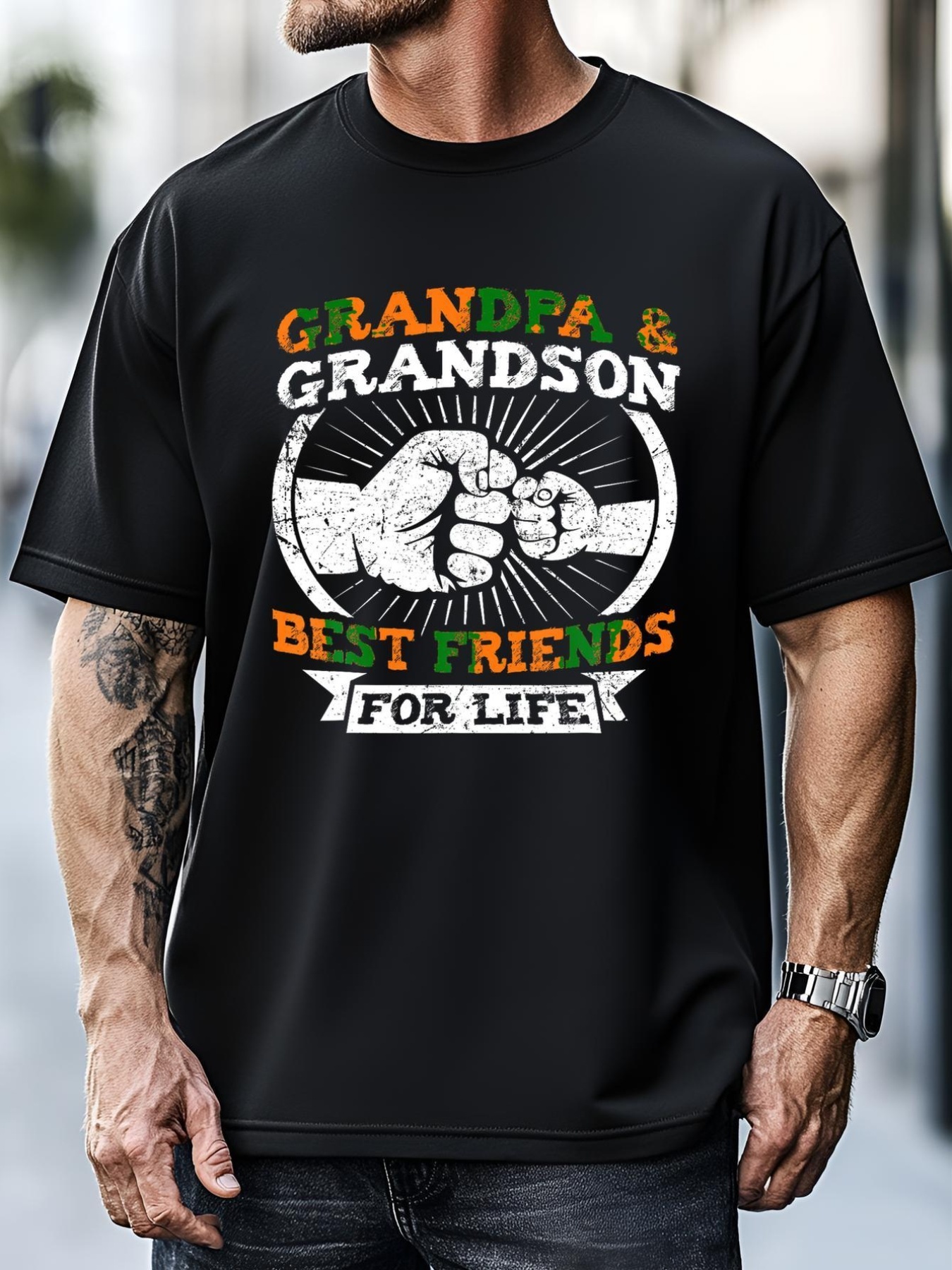 Unisex Grandpa And Grandson Best Friends For Life Grandfather T-Shirt
