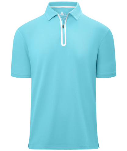Men's 1/4 Zipper Solid Color Golf Polo Shirt
