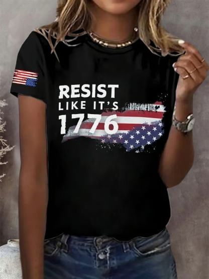 Women's Resist Like It's 1776 Print 4th of July Graphic Tee