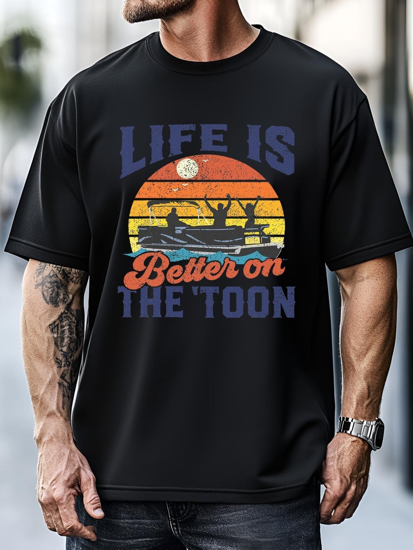 Unisex Life Is Better On The Toon Pontoon Boat Boating Fathers Gift T-Shirt