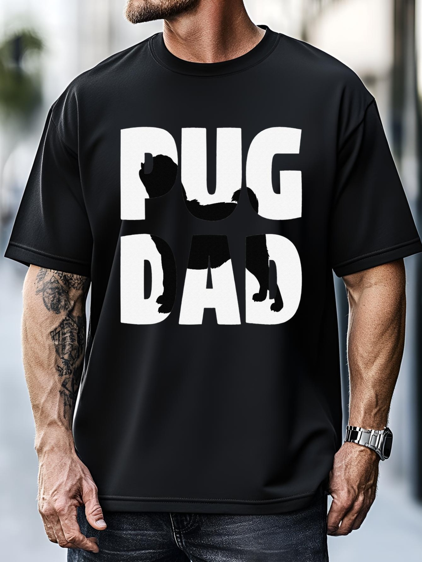 Unisex Pug Dad Pug Gift Father Dog Dad T-Shirt