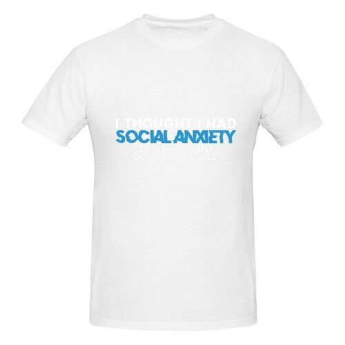 Men's Social Anxiety  100% Cotton T-Shirt-pod4team