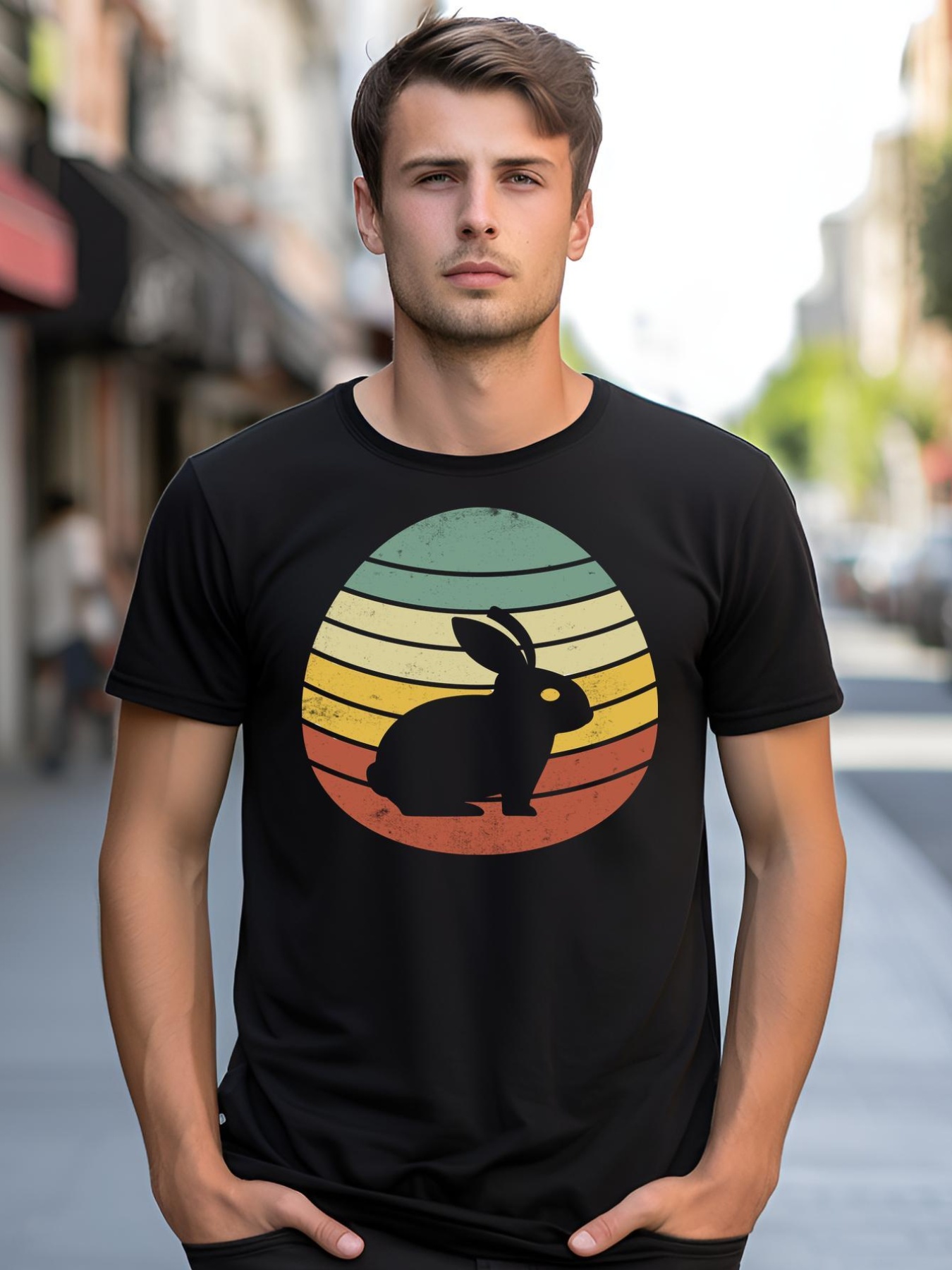 Unisex Vintage Easter Bunny Egg shirt  Graphic Tee