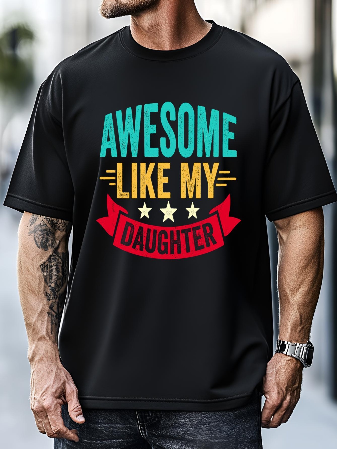 Unisex Awesome Like My Daughter Fathers Day T T-Shirt