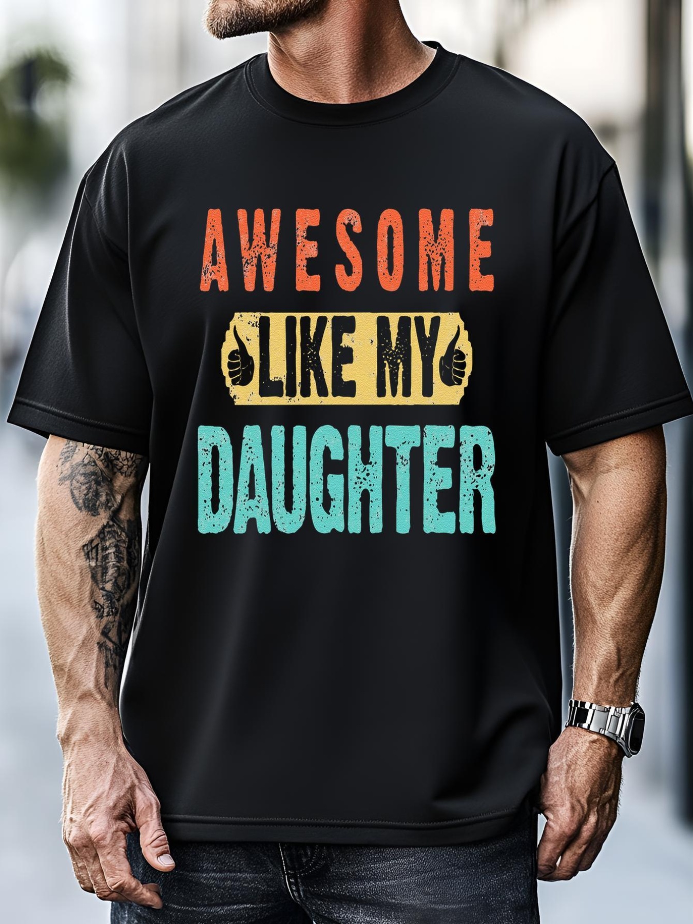 Unisex Daughter Fathers Day Awesome Like My Daughter For Dad T-Shirt