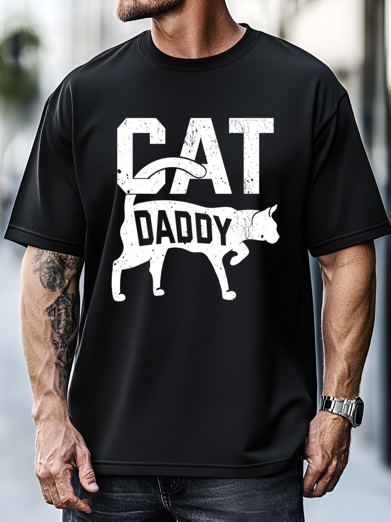 Unisex Cat Daddy Kitten Pet Owner Meow FatherS Day T-Shirt
