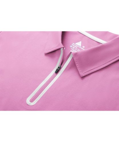 Men's 1/4 Zipper Solid Color Golf Polo Shirt