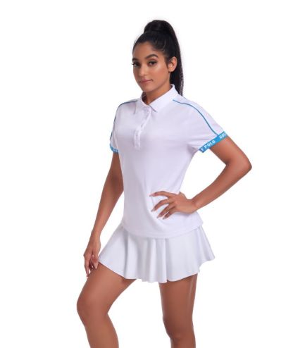 Women's Slim Fit Solid Color Golf Tennis Polo Shirt