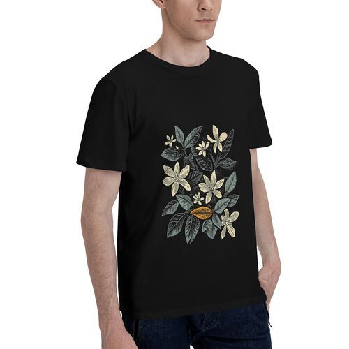 Men's Floral Printed 100% Cotton T-Shirt-pod4team
