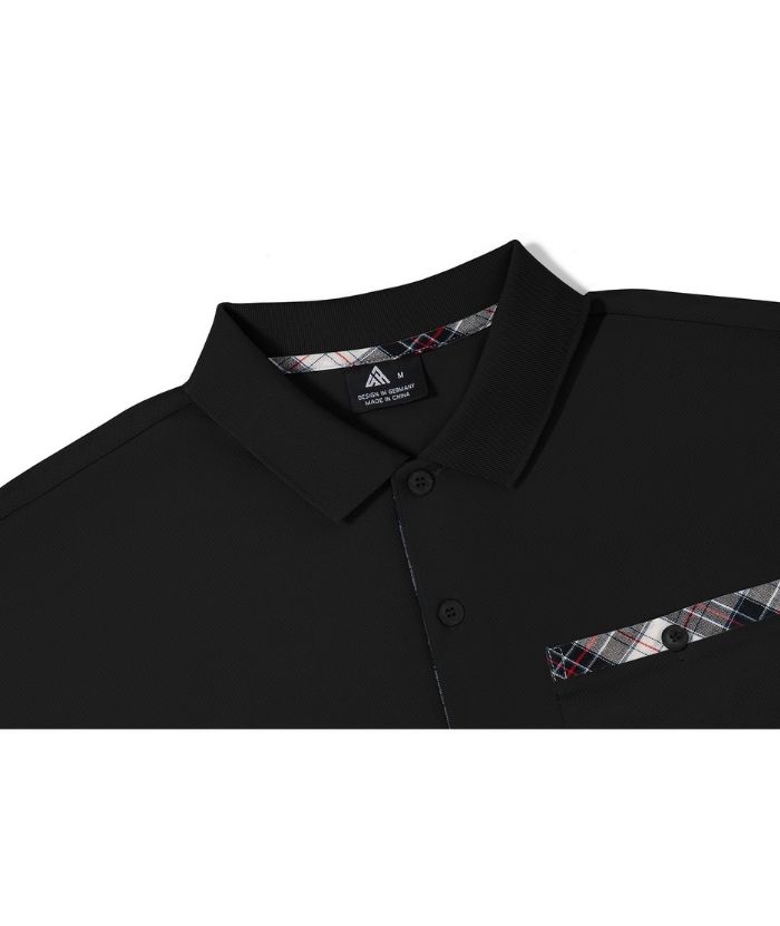 Men's Button Up Dri Fit Solid Color Polo Shirt