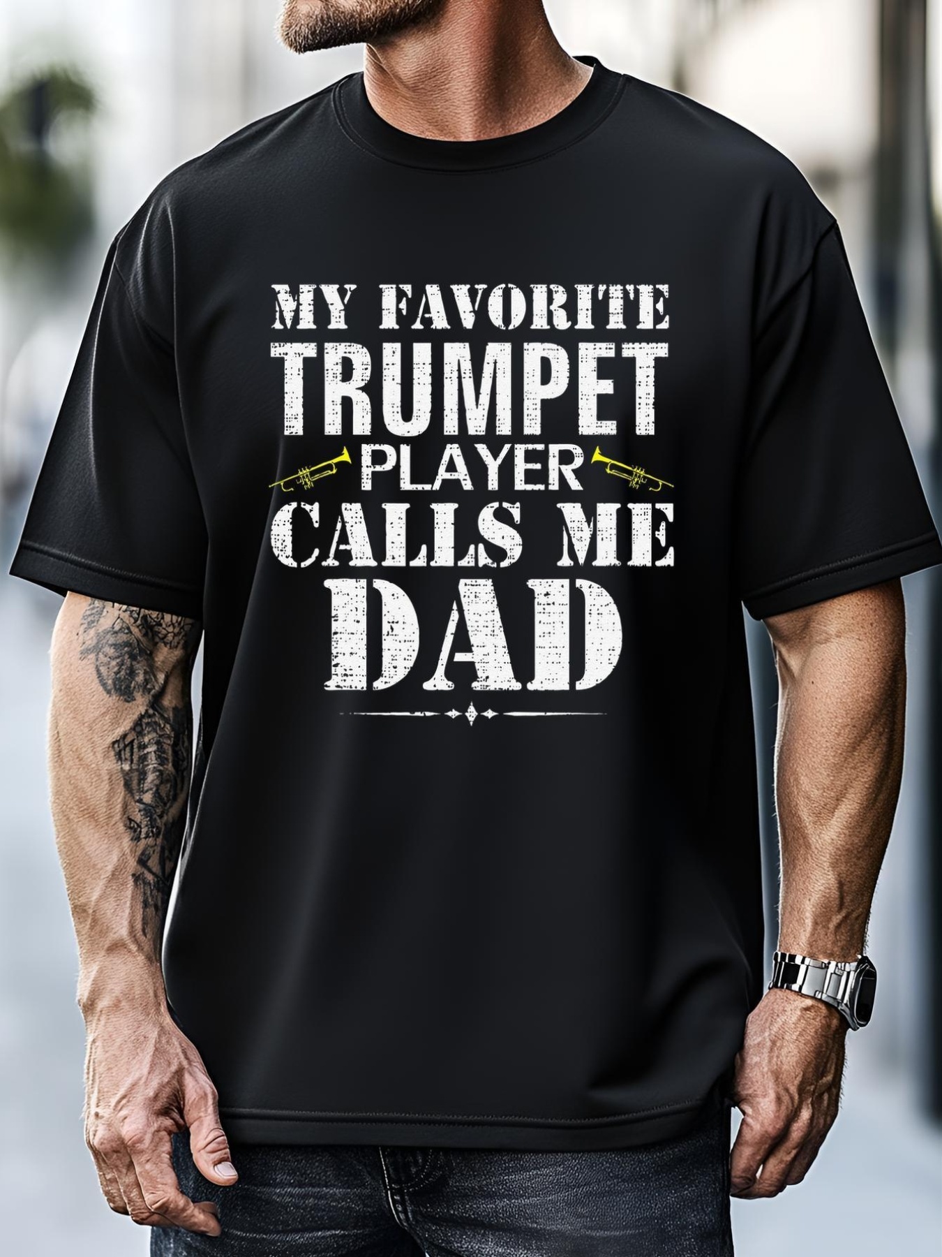 Unisex My Favorite Trumpet Player Calls Me Dad Funny Fathers Day T-Shirt