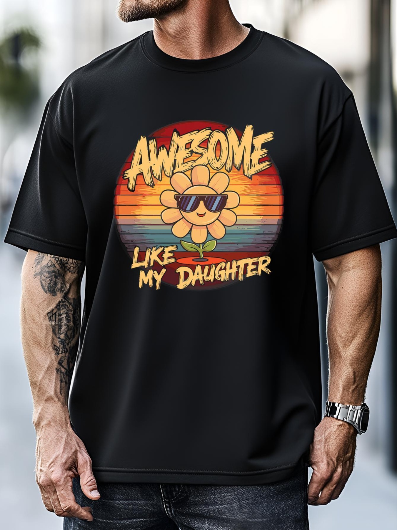 Unisex Awesome Like My Daughter Dad FatherS Day T-Shirt