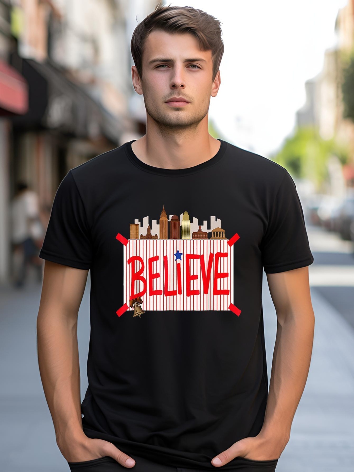 Unisex Believe Ring Bell Philadelphia Baseball Player shirt  Graphic Tee