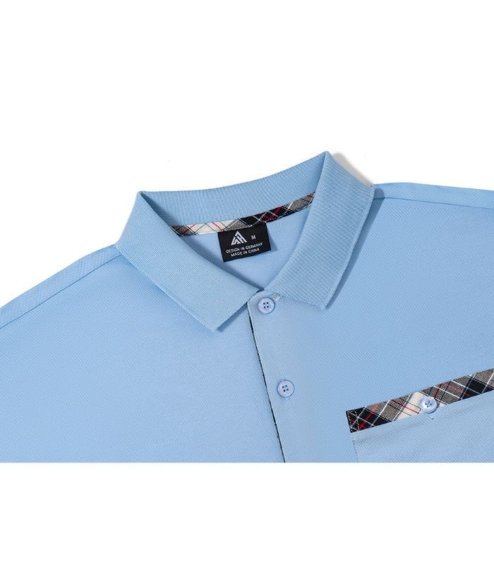 Men's Button Up Dri Fit Solid Color Polo Shirt
