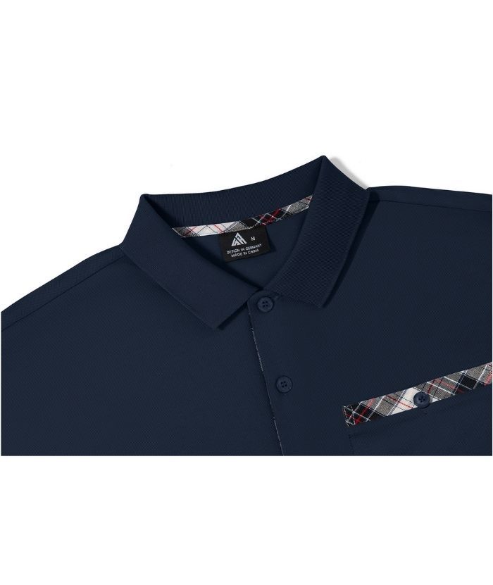 Men's Button Up Dri Fit Solid Color Polo Shirt