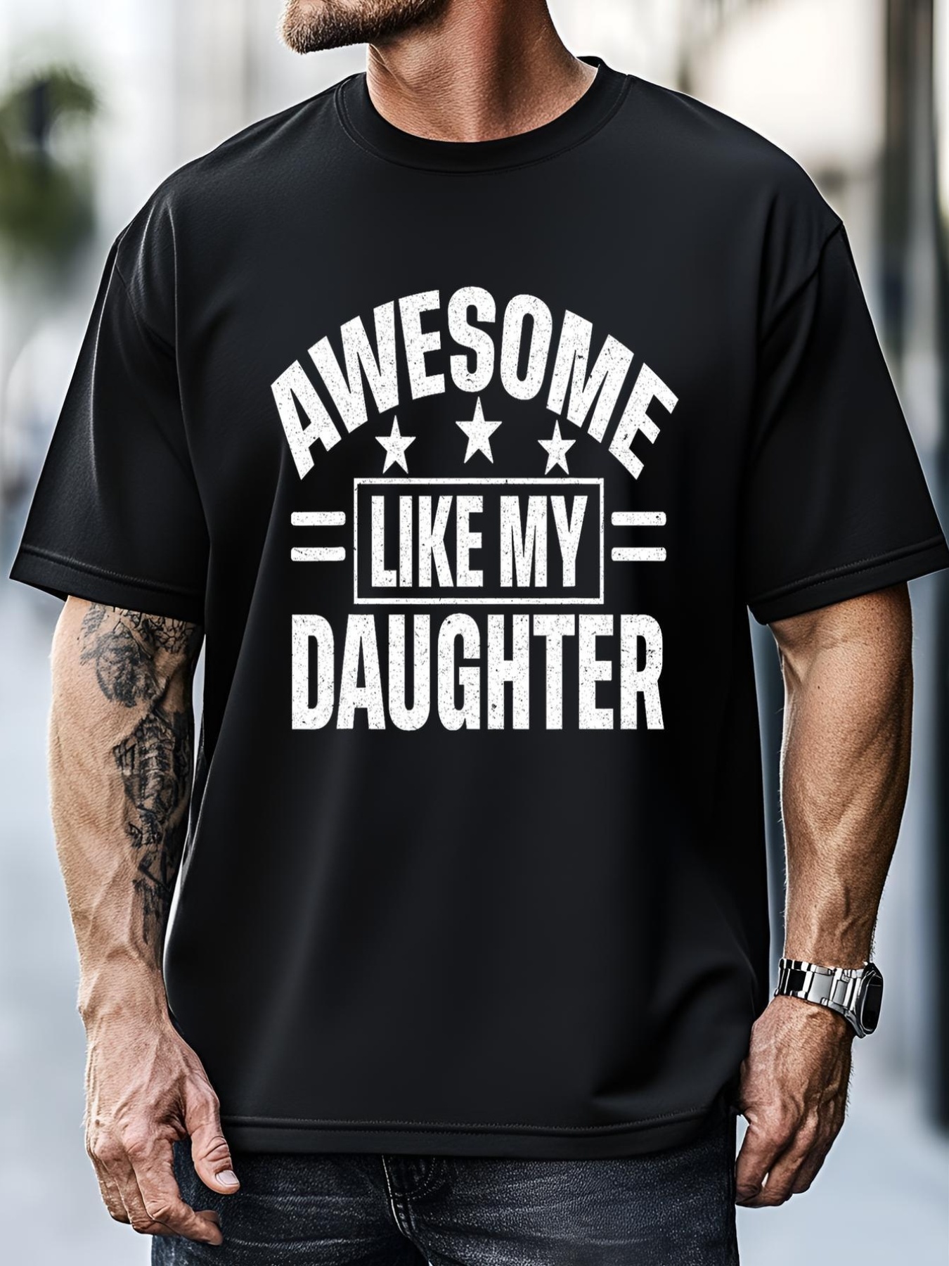 Unisex Awesome Like My Daughter FatherS Day Dad T-Shirt