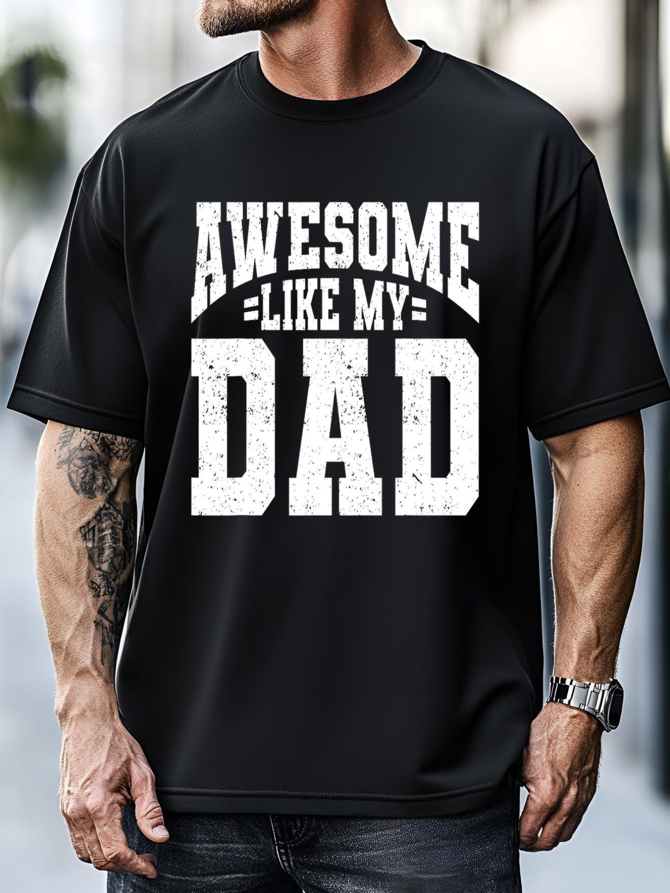 Unisex Awesome Like My Dad For Son Daughter Fathers Day T-Shirt