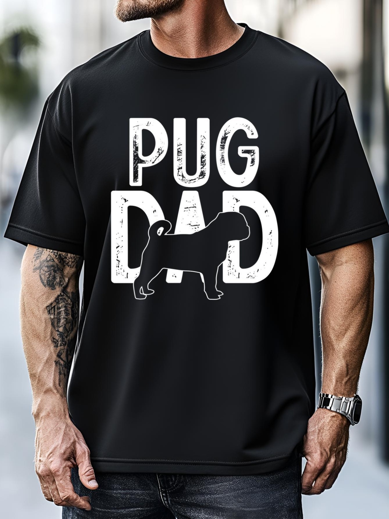 Unisex Pug Dog Lover Funny Cute Puppy Dad Father Funny Gift T-Shirt