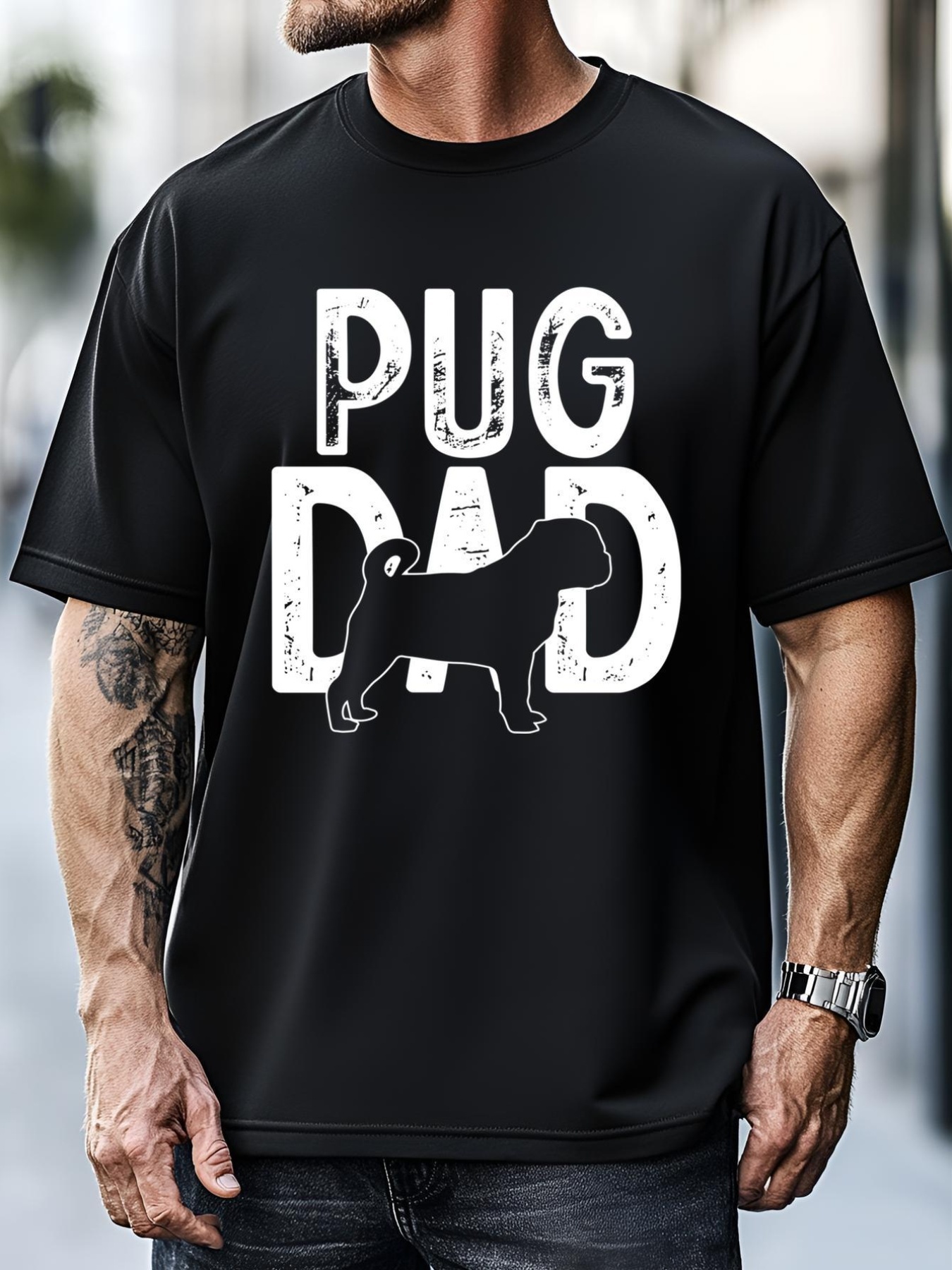 Unisex Pug Dog Lover Funny Cute Puppy Dad Father Funny Gift T-Shirt