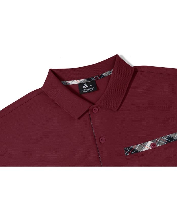 Men's Button Up Dri Fit Solid Color Polo Shirt