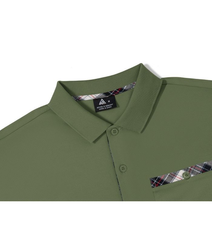 Men's Button Up Dri Fit Solid Color Polo Shirt