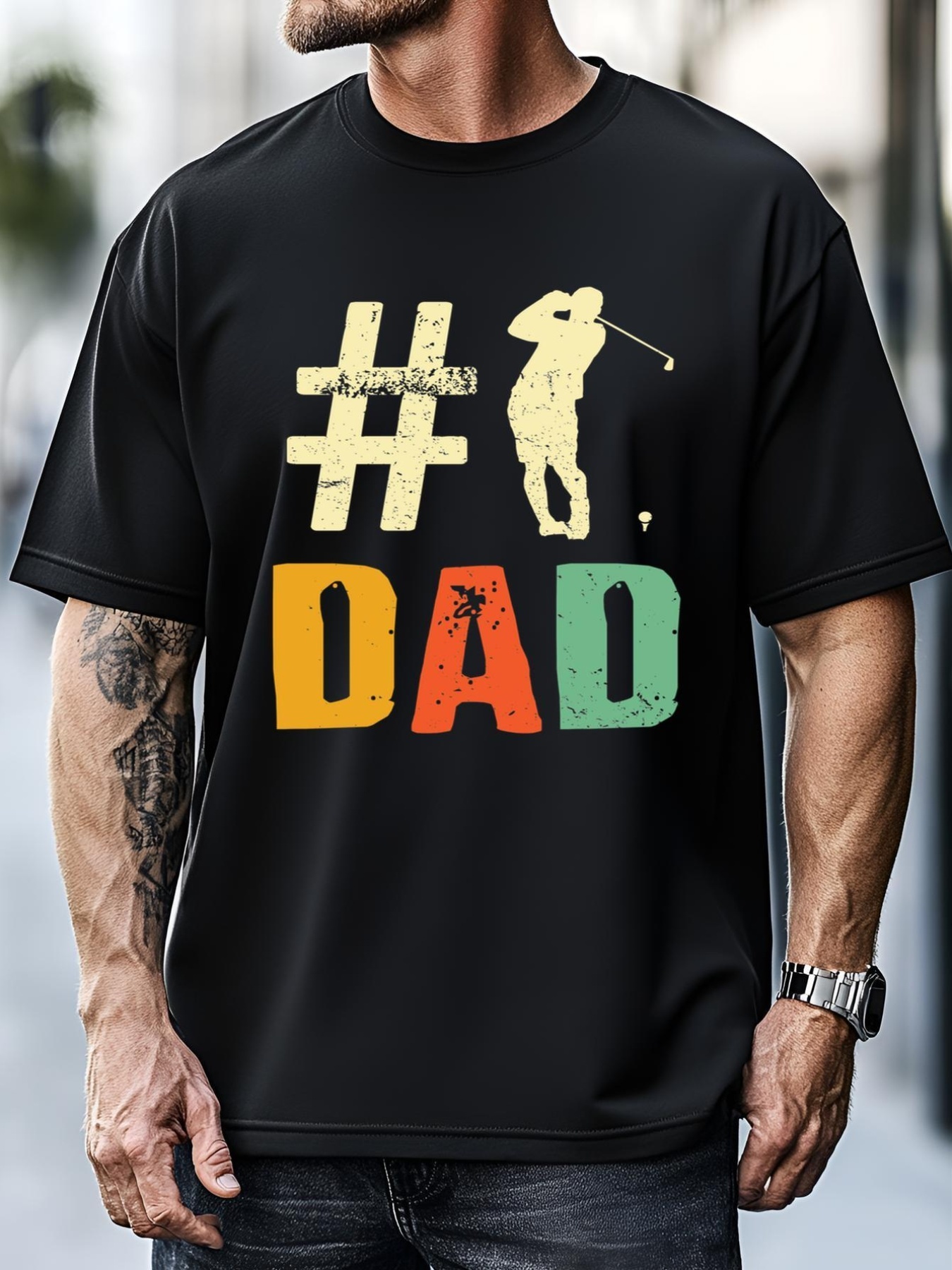 Unisex # Dad Vintage Number One Dad Golf Gif For Dad Father's Day T-Shirt