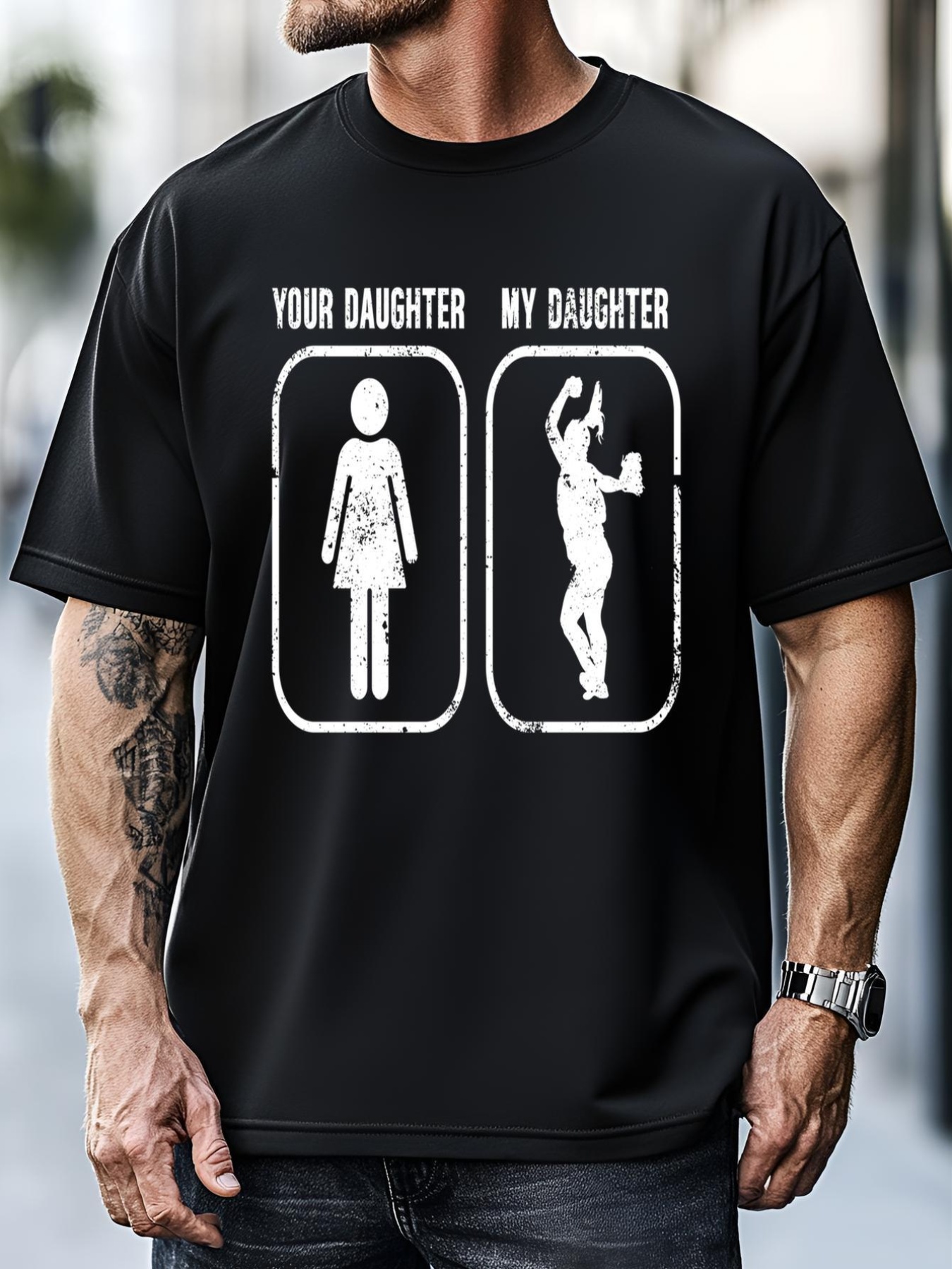 Unisex My Daughter Softball Dad Of A Softball Player Father Gift T-Shirt