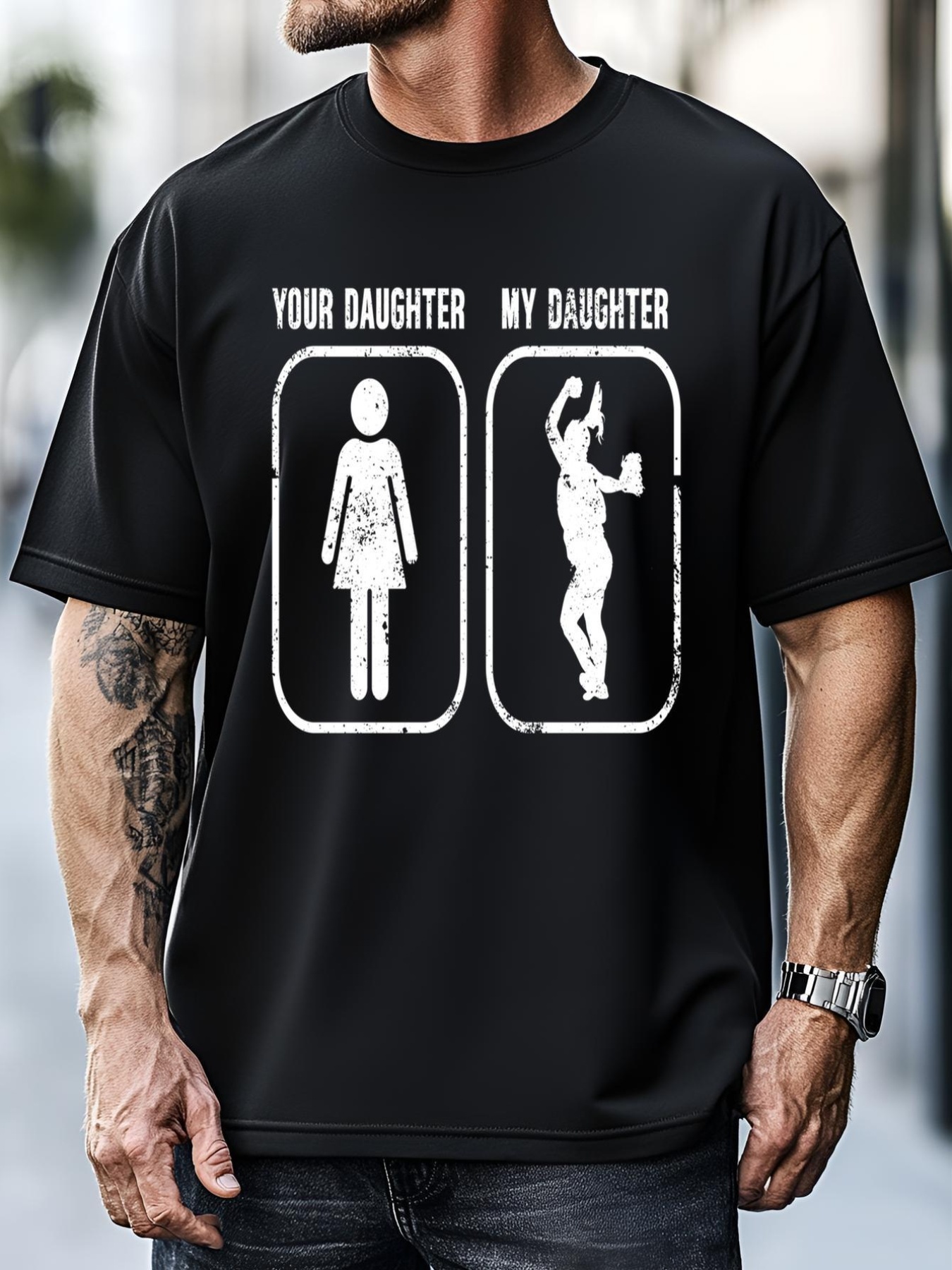 Unisex My Daughter Softball Dad Of A Softball Player Father Gift T-Shirt