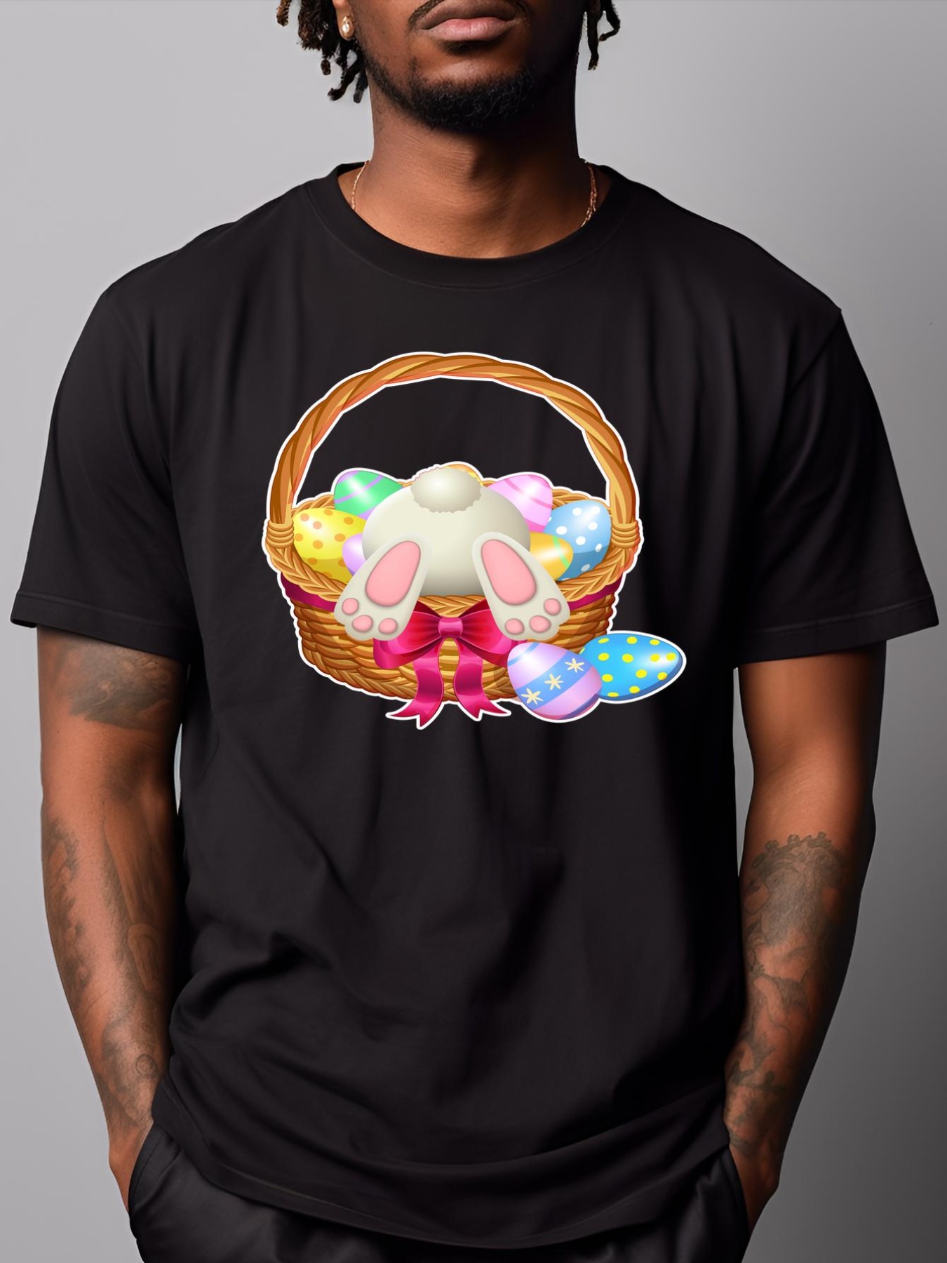 Unisex Cute Easter Bunny Basket T-Shirt