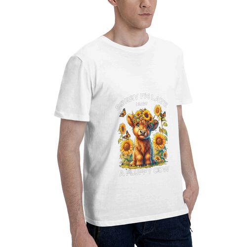Men's A Fluffy Cow 100% Cotton T-Shirt-pod4team