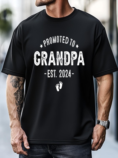 Unisex Promoted To Grandpa 2024 Soon To Be First Time Grandfather T-Shirt