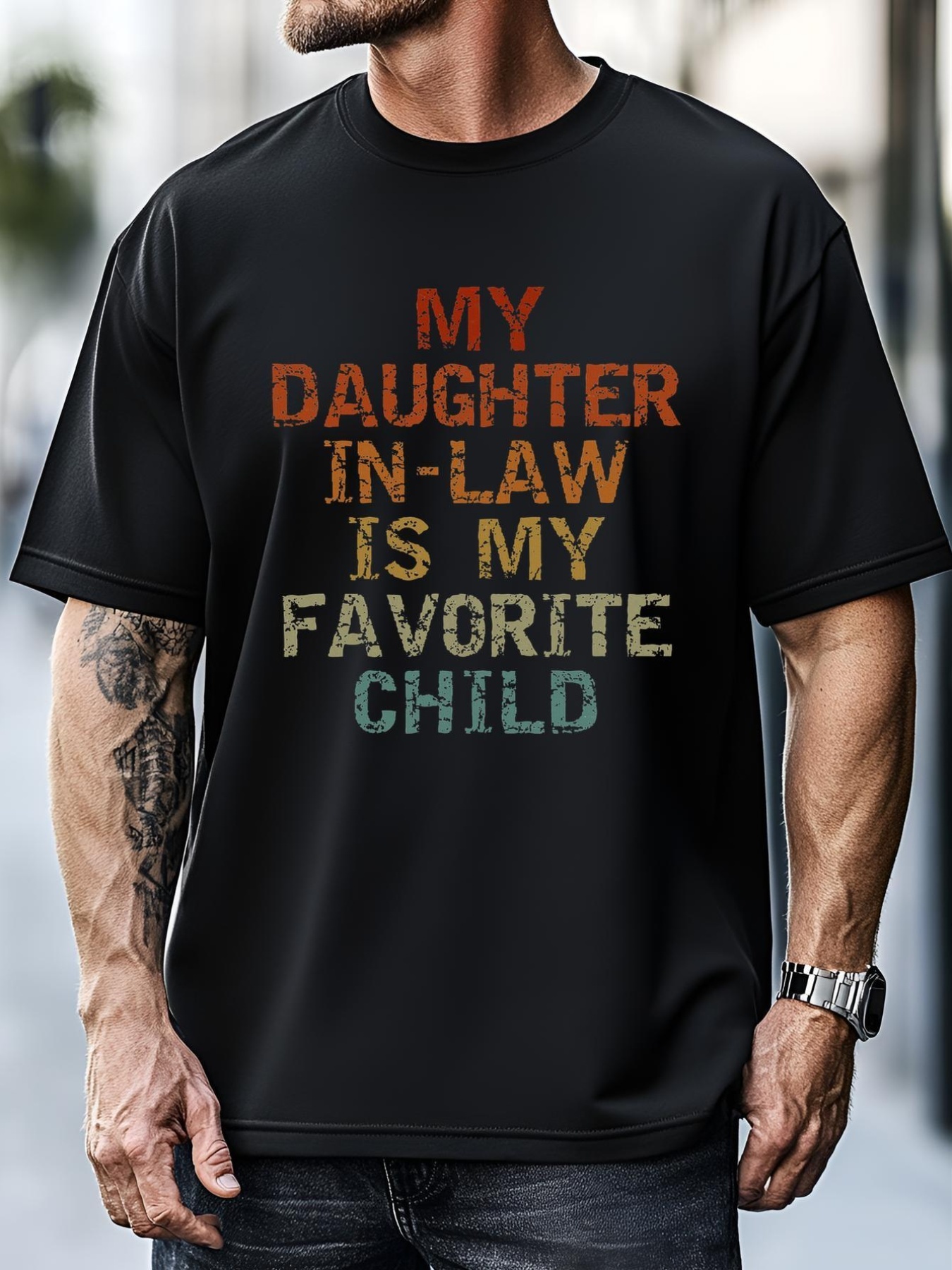 Unisex My Daughter In Law Is My Favorite Child FatherS Day Retro T-Shirt