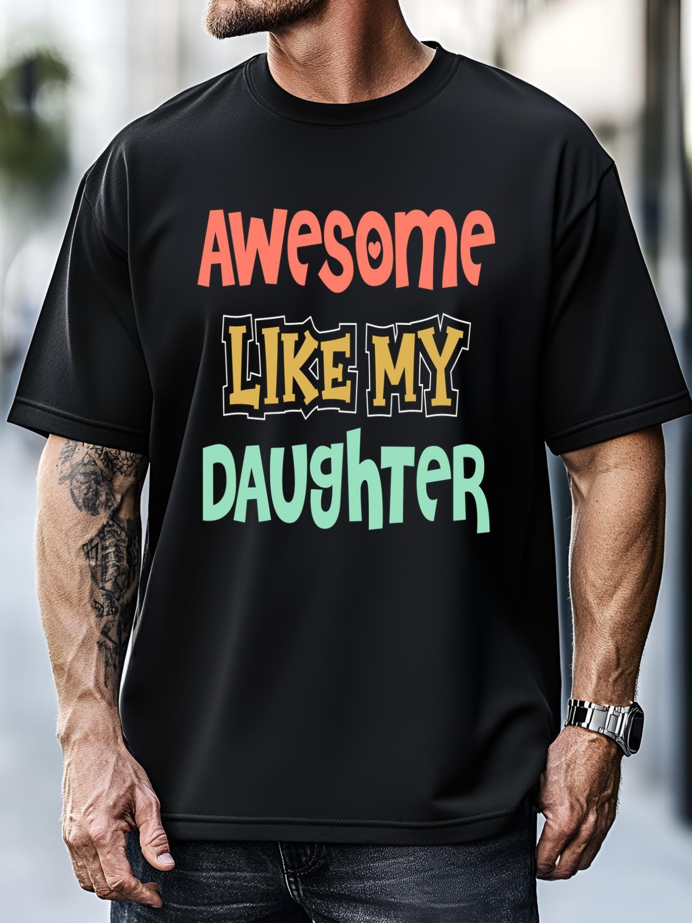 Unisex Fathers Day Awesome Like My Daughter T-Shirt