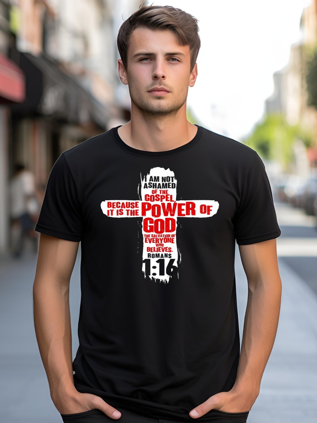 Unisex Inspirational The Power Of God Cross Romans 1:16 shirt  Graphic Tee