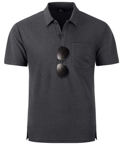 Men's Dark Gray Dri Fit Solid Color Polo Shirt