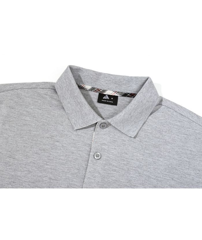 Men's Button Up Dri Fit Solid Color Polo Shirt