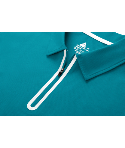 Men's 1/4 Zipper Solid Color Golf Polo Shirt